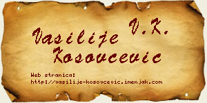 Vasilije Kosovčević vizit kartica